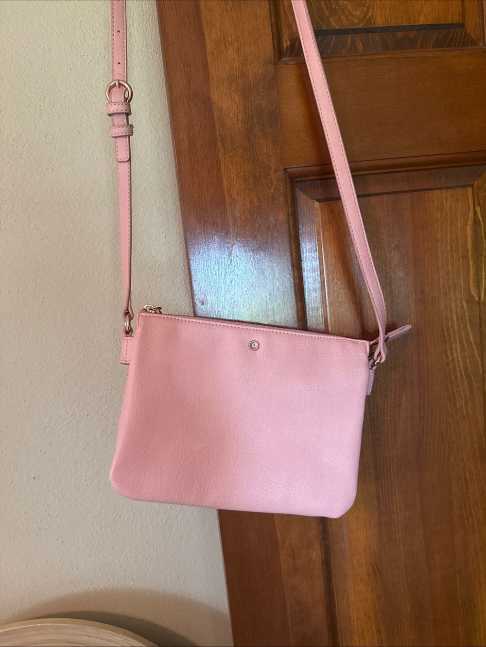 LC Lauren Conrad Women's Pink Crossbody Bag Purse 9”x7”x3”